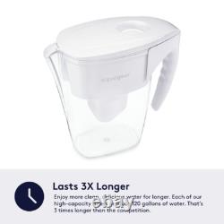 10-Cup Water Filter Pitcher Removes Lead, Chlorine, and More 120 Gallon Life