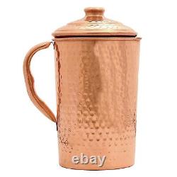 100% Pure Copper Water Storage Pitcher Jug 1500ml Serving Tableware Gifts 6 Pack