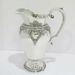 11 5/8 in Sterling Silver Watson Co. Antique 4 Pints Floral Water Pitcher