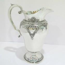 11 5/8 in Sterling Silver Watson Co. Antique 4 Pints Floral Water Pitcher