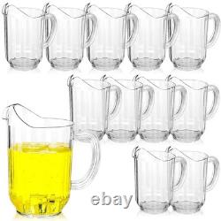 12 Pcs Plastic Pitchers 60 Ounce Clear Restaurant Pitcher Jug Large Water Jug