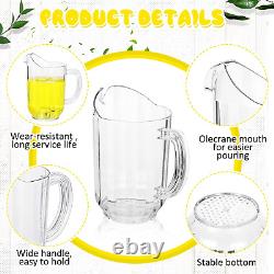 12 Pcs Plastic Pitchers 60 Ounce Clear Restaurant Pitcher Jug Large Water Pitche