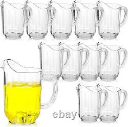 12 Pcs Plastic Pitchers 60 Ounce Clear Restaurant Pitcher Jug Large Water Pitche