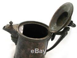 13 ANTIQUE 1854 REED & BARTON SILVER Plate Etched SILVERPLATE Ice Water PITCHER
