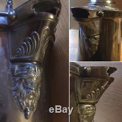 13 Antique 1854 Reed & Barton Silver Plate Etched Ice Water Neptune Pitcher