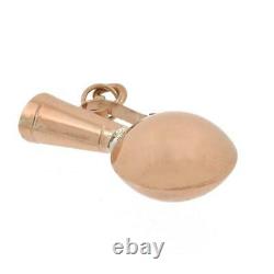 14K Rose Gold Ewer Water Jug Pitcher Puffed Charm Pendant 3-D Vintage Estate 1