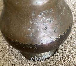 17 Middle Eastern Handcrafted Dovetail Copper on Tin Lidded Water Jug Pitcher