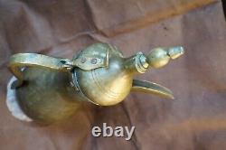 1800 Antique Ottoman Islamic ibrik Water Ewer Pitcher Jug Teakettle Brass Tombak