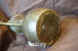 1800 Antique Ottoman Islamic ibrik Water Ewer Pitcher Jug Teakettle Brass Tombak