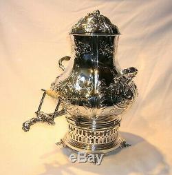 1865 Tiffany & Co. Repousse Sterling Silver Large Hot Water Urn 13 1/2tall Rare