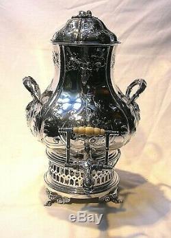 1865 Tiffany & Co. Repousse Sterling Silver Large Hot Water Urn 13 1/2tall Rare