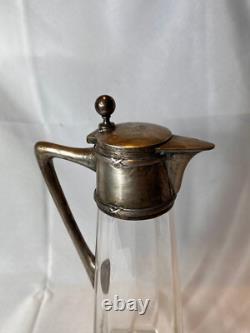 1867-1922 Jugendstil Art Nouveau Water Pitcher Jug Austrian Silver Vienna VMS
