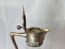 1867-1922 Jugendstil Art Nouveau Water Pitcher Jug Austrian Silver Vienna VMS