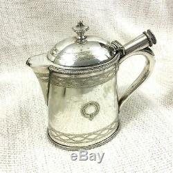 1881 Antique Silver Plated Small Hot Water Jug Elkington & Co Unusual Design