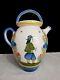 1895 1922 Antique Hr Quimper Water Jug Pitcher Hand Painted Pottery