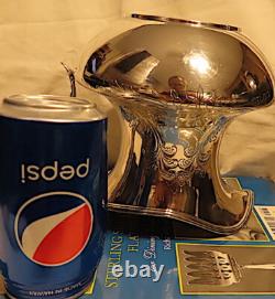 1895, Meriden Britannia Sterling Water Pitcher/jug Hand Chased Low Squat & Wide