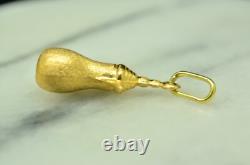 18K Yellow Gold Ancient Water Wine Jug Pitcher Lantern Pendant Charm 3-D