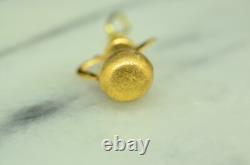 18K Yellow Gold Ancient Water Wine Jug Pitcher Lantern Pendant Charm 3-D