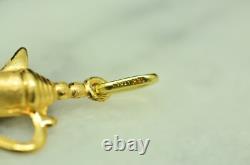 18K Yellow Gold Ancient Water Wine Jug Pitcher Lantern Pendant Charm 3-D
