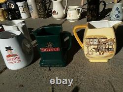 19 VNTG Whiskey Water Jug/Pitchers Breweriana Bar Gin Distillery Ads Haig Bell's