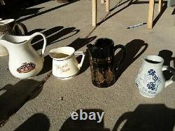 19 VNTG Whiskey Water Jug/Pitchers Breweriana Bar Gin Distillery Ads Haig Bell's