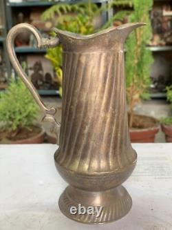 1900's Vintage Old Hand Crafted Brass Water Jug Pitcher Large Milk Pot Creamer