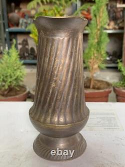1900's Vintage Old Hand Crafted Brass Water Jug Pitcher Large Milk Pot Creamer