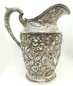 1905 Schofield Co. Baltimore Rose Pattern Sterling Water Pitcher 733g heavy