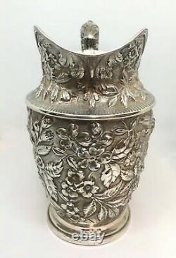 1905 Schofield Co. Baltimore Rose Pattern Sterling Water Pitcher 733g heavy