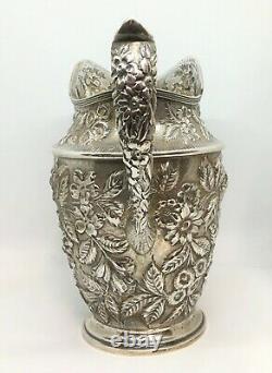 1905 Schofield Co. Baltimore Rose Pattern Sterling Water Pitcher 733g heavy