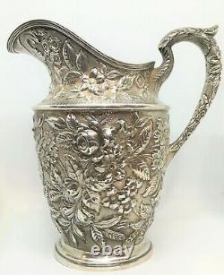 1905 Schofield Co. Baltimore Rose Pattern Sterling Water Pitcher 733g heavy