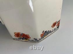 1930 vtg Homer Laughlin orange flower PITCHER water milk jug art nouveau antique