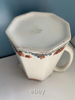 1930 vtg Homer Laughlin orange flower PITCHER water milk jug art nouveau antique