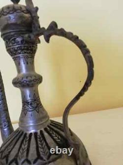 1980's replica Ottoman water jug copper pitcher ewer with copper handle Home decor