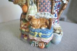 1996 Hand Crafted Fitz & Floyd Countryside Antiques China Water Jug Pitcher