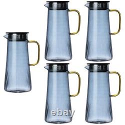 1Pc Striped Glass Water Pitcher Water Kettle Tea Pot Water Jug Assorted