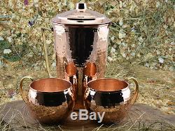 1mm Thickest Solid Copper Water Moscow Mule Pitcher Jug Cup Mug Tray Serving Set