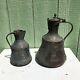 (2) Middle Eastern Turkish Antique Handcrafted Copper Water Pitcher Jug