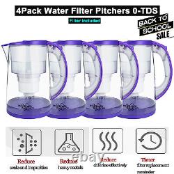 3.5L Water Filter Pitcher4Stage UF Filtration System Dormitory Home Office 4PACK