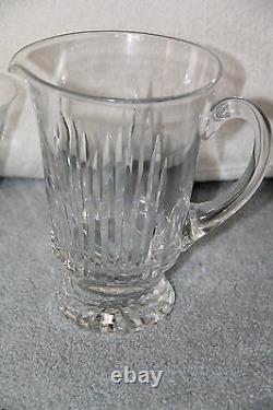 32 oz Jug / Pitcher & 6 Waterford Cut Crystal EILEEN Water Flared Goblets