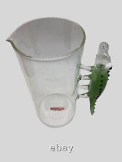 $345 Massimo Lunardon Crocodile Carafe Glass Water Jug Pitcher