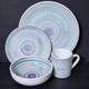 40pc 8 Place Settings Caleca Marina Lavender Blue Plates Bowls Mug Cups Serving