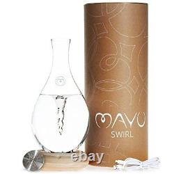 51 Oz Swirl Structured Water Pitcher Handblown Glass Carafe 1.5 Liter
