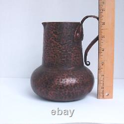 6 Hand Hammered Copper Pitcher Handmade Water Jug Heavy Thick Walls