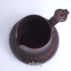 6 Hand Hammered Copper Pitcher Handmade Water Jug Heavy Thick Walls