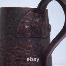 6 Hand Hammered Copper Pitcher Handmade Water Jug Heavy Thick Walls