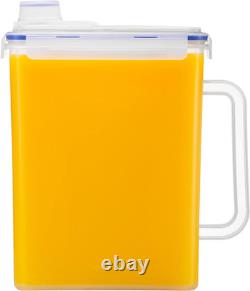 6 Pack Aqua Water Jug BPA Free Plastic Pitcher with Lid & Handle 1 Gallon Clear