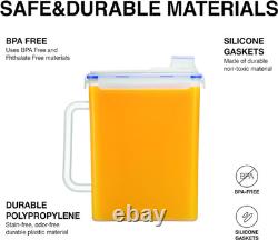 6 Pack Aqua Water Jug BPA Free Plastic Pitcher with Lid & Handle 1 Gallon Clear