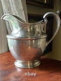 639 Grams Antique Gorham Sterling Silver Water Pitcher- 4.5 Pints 8.25 Tall