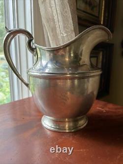 639 Grams Antique Gorham Sterling Silver Water Pitcher- 4.5 Pints 8.25 Tall